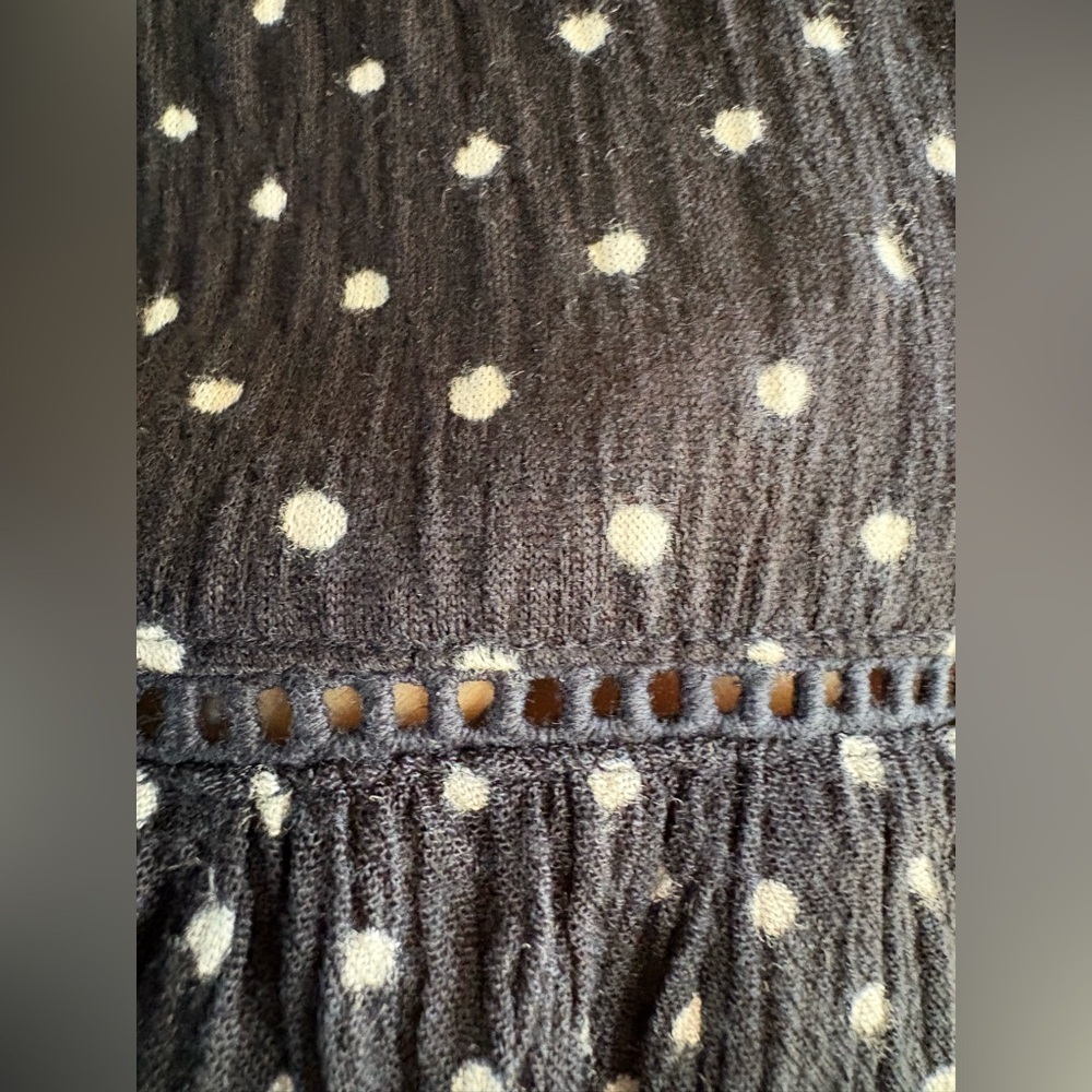 Anthropology Nia tunic button front polka dots tank top sz Large flowy - Picture 9 of 9